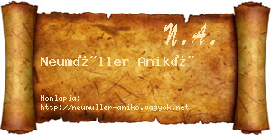 Neumüller Anikó névjegykártya