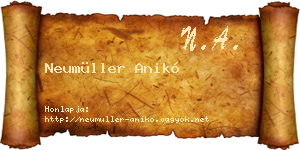 Neumüller Anikó névjegykártya